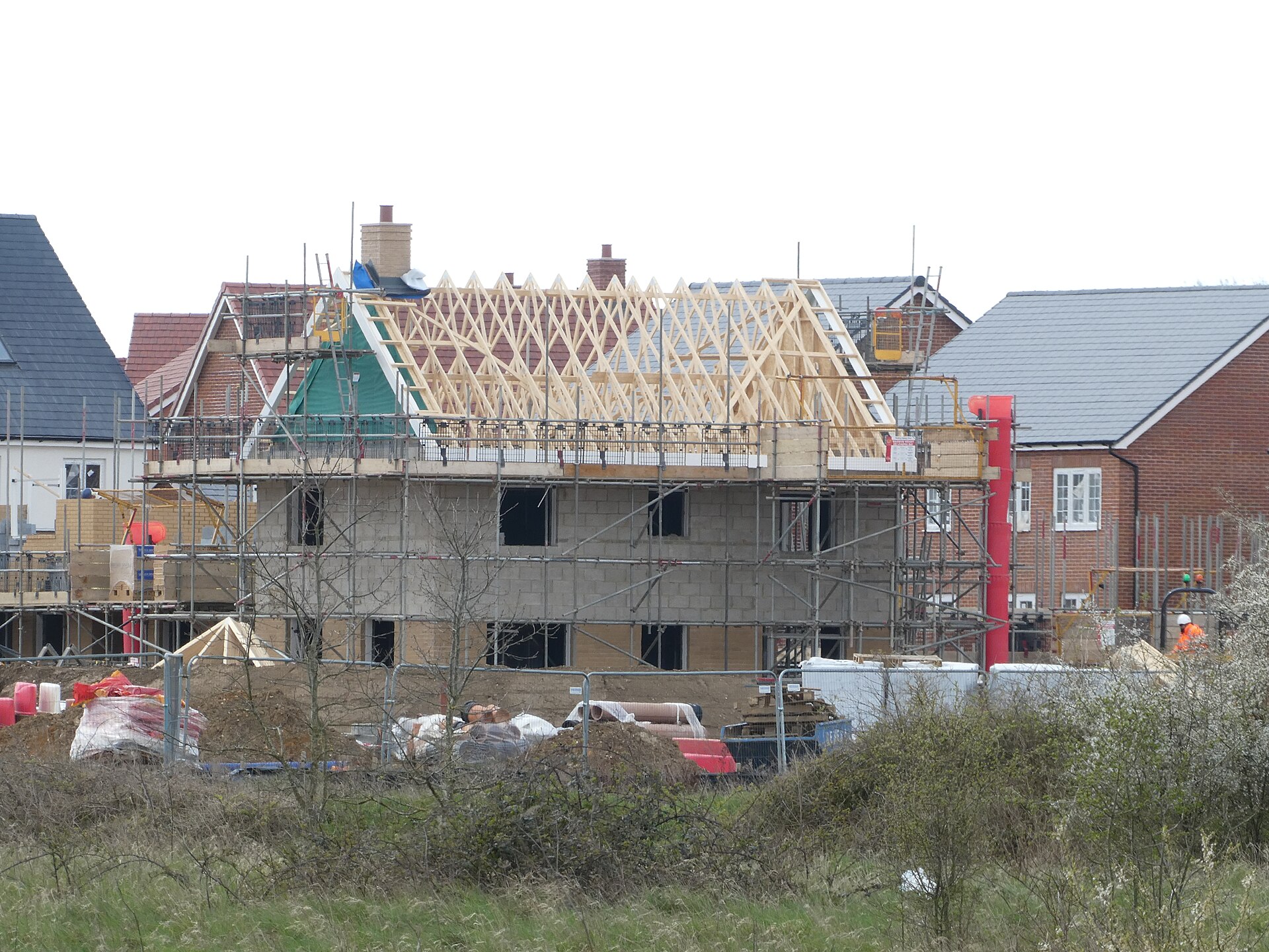 Carpenter working on a new roof structure